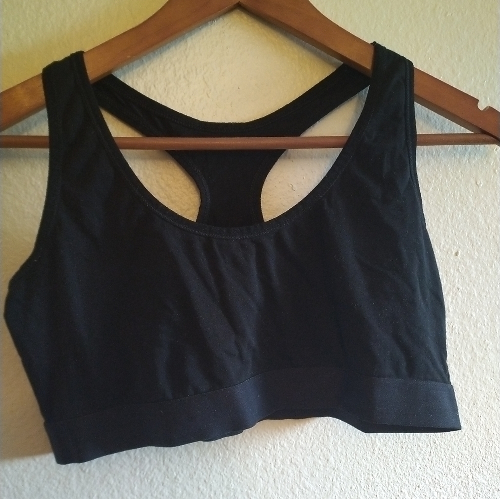 Available XL Pact Organic Black RacerBack Sports Bra / Bralette